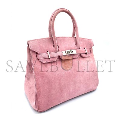 HERMES MASTER BIRKIN 30 SUEDE SHEEPSKIN SUEDE 1Q ROSE CONFETTI MILKSHAKE POWDER  (30*23*15cm)